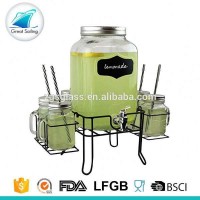 1 Gallon Drink Dispenser Glass Juice Beverage Dispenser