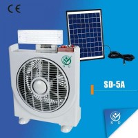 LED Solar Portable Rechargeable Fan With Led Light  Emergency Light Fan