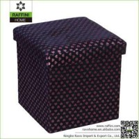 Custom Size Foldable Satin Storage Stool Seat Ottoman