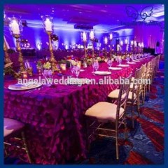 CL018J Wholesale Fancy Elegant Beautiful Polyester Purple Wedding Petal Taffeta Table Cloth图1