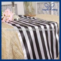 RU010A Hot Sale 2015 Fancy Weddding Black And White Stripe Table Runner