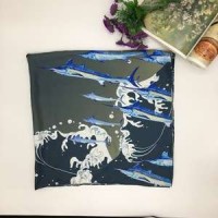 Make To Order Supply Fashion Design Digital Printed Silk Shawl Women