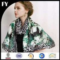 Woven Technology Gold China Supplier Digital Printed Silk Shawl Scarf