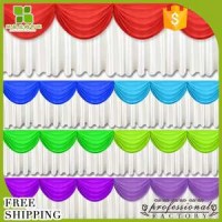 Free Shipping Table Skirt &wave With Ice Silk/colorful Wedding With Beatiful Swag Drape And Tabl