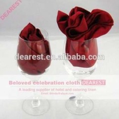 Wine Red 100% Polyester Satin Table Decorative Napkin图1