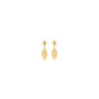 Fashionable Plain Metal Stud Earring  Round Stud With A Leaf Charm Dangle Earring