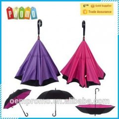 Novelty 23" Double Layer Design Windproof Straight Reverse Umbrella图1