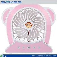 2017 Pink Fashion Table Fan USB Mini Portable Rechargeable Fan With 3 Wind Speeds Use For Laptop Com