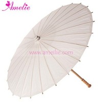 A0389 32 Inches Wholesale Stock White Paper Umbrella Parasol