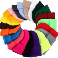 Unisex Solid Color Plain Beanie Warm Ski Cap Winter Knitting Hat
