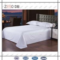 Hot Sale 250TC Plain White Bed Linens Cotton Hotel Flat Sheet Duvet Cover