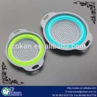 CK-KT691 FDA Approved Collapsible Plastic Colander/ Kitchen Folding Strainer With 2 Size