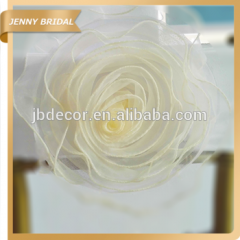 C116K China Factory Cheap Wholesale Multicoloured Organza Flower Chair Sashes With Spandex Band图1