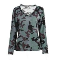 Popular Sale Online 100% Organic Cotton Full Sleeve Camo Women Military T Shirts