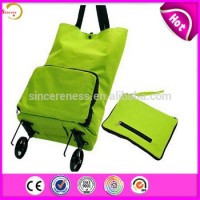 Wholesale Foldable Nylon Shopping Trolley Bag With Wheel  Grocery Folding Shopping Cart