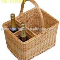 Assorted Cheap Wicker  willow Wine Glass Basket