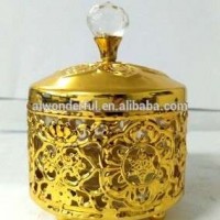 2016 Latest Small Metal Sugar Pot With Crystal