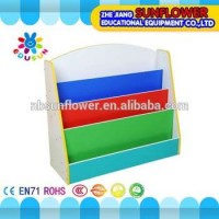 Colour-wooden Children Bookshelf School Furniture Nursery School Furniture