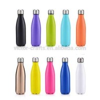 New Double Wall Cup Vacuum Insulated Coke Shape 350/500/750ml Stainless Steel Water Bottle