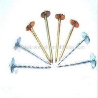 15 Degree Galvanized Umbrella Head Roofing Nail With Rubber Washer