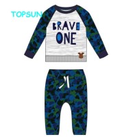 Best Price Autumn Long Sleeve Baby Boys Printed Clothing Pajamas 2 PCS Sleepwear Sets