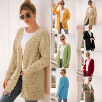 Autumn Warm Ladies Solid Color Sweater Knit Cardigan