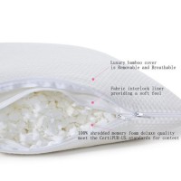 Adjustable Loft & Neck Pain Relief-Shredded Hypoallergenic Certipur Memory Foam Pillow