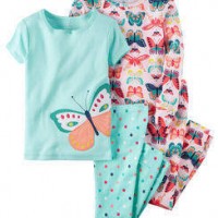 Kids Girls Knitted Butterfly Printed Homewear Nightsuit