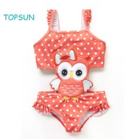 The Baby Girl Outdoor Play Wears a Bathing Suit Top and Bikini Skirt Beach Swimwear