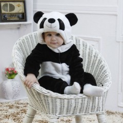 Panda Design Winter Fleece Onesie Coral Fleece with Hoodie图1