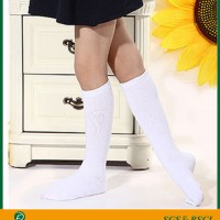 Hot Selling Cheap Long Knee High White School Students Socks