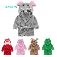 Little Girl's Coral Fleece Bathrobe Unisex Kids Robe Pajamas Baby Clothes