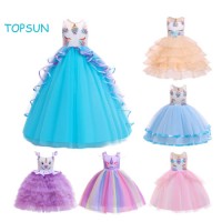 Fashion Baby Children Unicorn Costume Dress Product Kids Pageant Flower Princess Party Dresses Baby