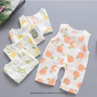 MOQ: 50PCS  Baby Cotton Muslin Romper Summer Rompers