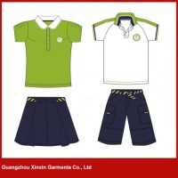 Customized Short Sleeve Cotton Pique School Clothes for Boys and Girls (U37)