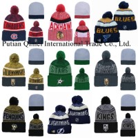 Golden Knights Blues Kings Wordmark Cuff POM Knit Hockey Beanies