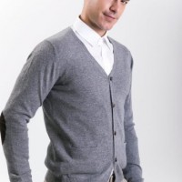 Men's 100% Cashmere Stylish Formal Cardigan with V Neck