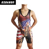 2019 Hot Sale Desing Custom 4XL Lycra Sublimated Mens Wrestling Singlet