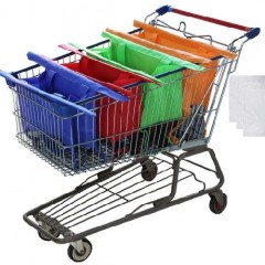 Reusable Shopping Cart Bags and Grocery Organizer Designed for Trolley Carts by Modern Day Living Es图1