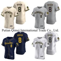 2020 New Brand 8 Ryan Braun Milwaukee Brewers Baseball Jerseys