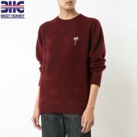 100% Caxemira Knitted Chest Embroidery Design Jumpers Pullover Sweaters for Mens