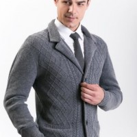 Men's Fashion 30% Cashmere& 70% Wool Mixed Official Knitted Blazer or Suit with Lapel Collar