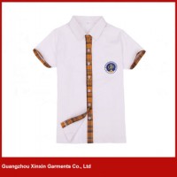 Wholesale White Short Sleeves Cotton Shirt School Uniform (U17)