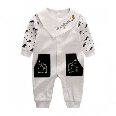 Long Sleeve Cotton Jersey Baby Romper图1