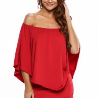 Jzj Ruffles Multiple Layered Mini Poncho Dress for Lady