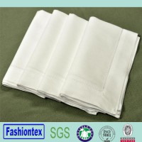 Hemstitch Pure White Linen Wedding Napkins