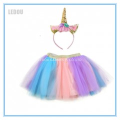 Colorful Tutu Skirts Fairy Headband Set Children Clothing图1