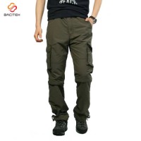 Men Cargo Detachable Quick Dry Long Pants Fashion Loose Cropped Trousers