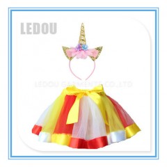 Wholesale Personalized Birthday Party Rainbow Unicorn Girls Fancy Dress Rainbow Baby Tutu Skirt for 图1