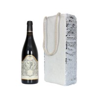 Custom Christmas Gifts Sequin Linen Tote Wine Sleeve Sublimation Wine Bag